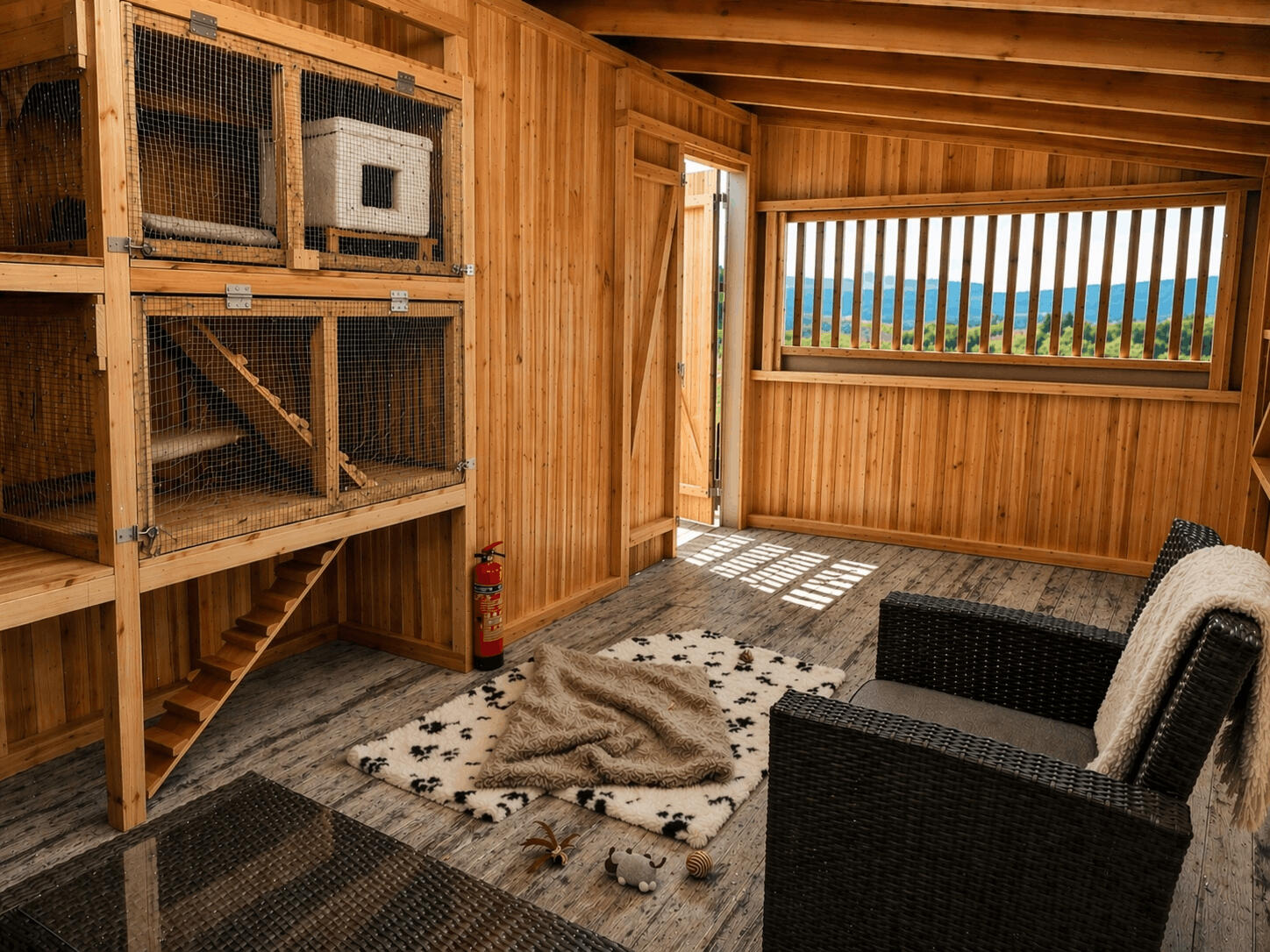 Innendørs område med god plass og rolige omgivelser